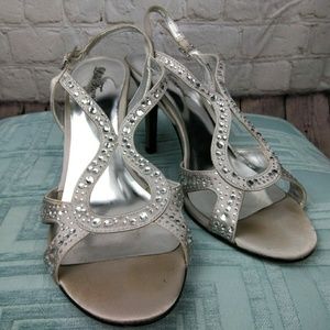 Lulu Townsend Silver Rhinestone Heels